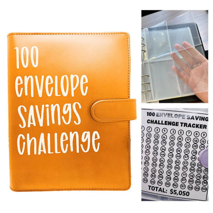 100 Envelope Challenge Leather Binder